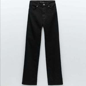 Zara black high-waisted straight leg jeans